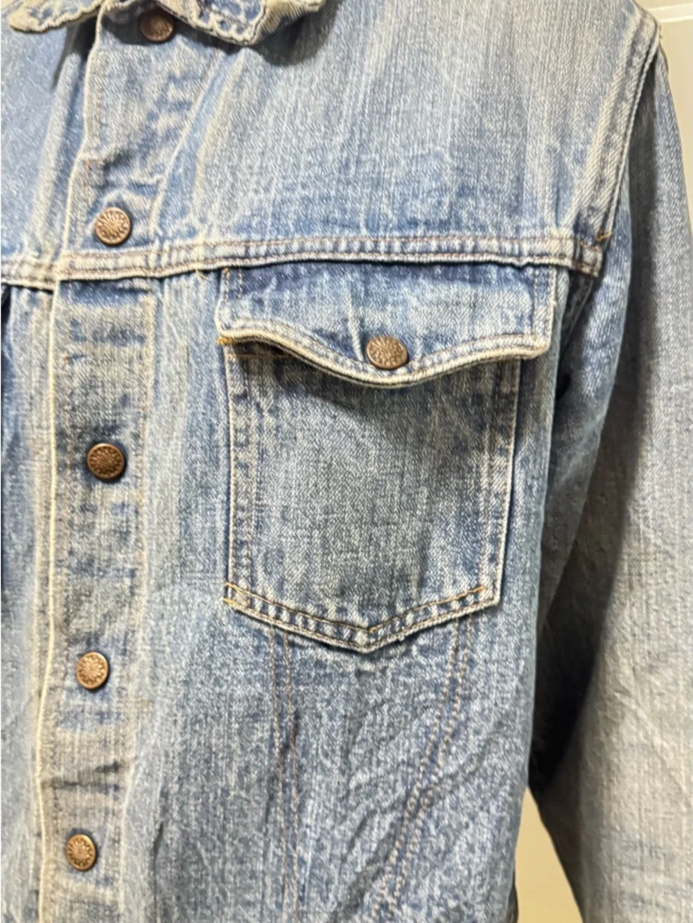 Bar C RARE FIND VTG 60-70s Harley-Davidson Light Distress Blue Denim Jacket